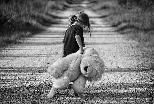 girl holding lion plush toy 